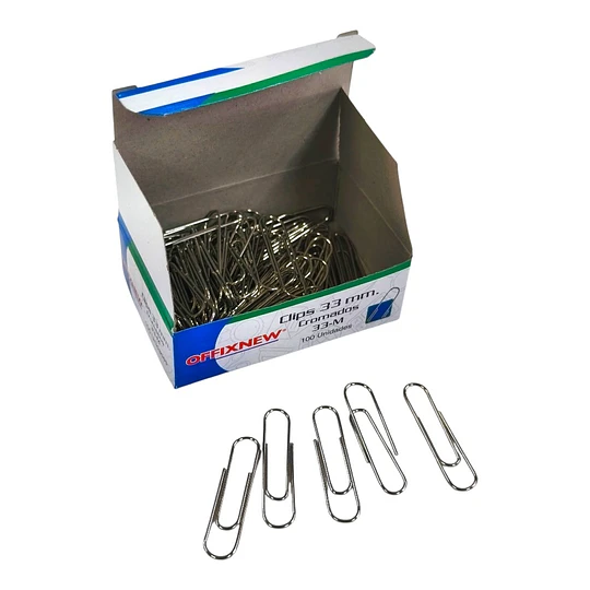 CLIPS METALICO 33mm. OFFIX 100 unid.