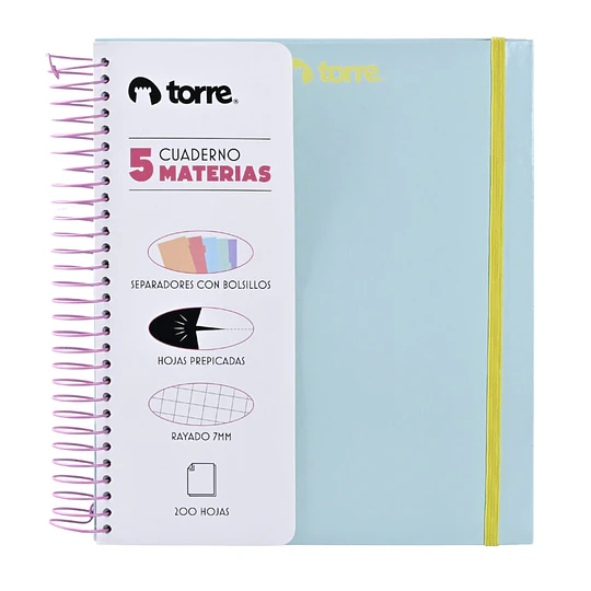 CUAD UNIV TORRE 200hj 7mm 5 MATERIAS MIXTO