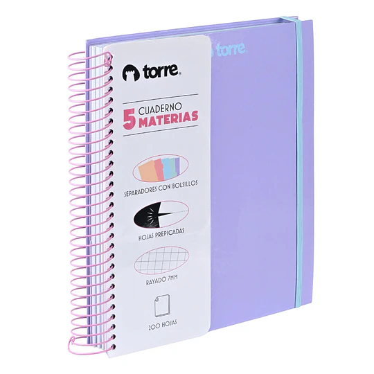 CUAD UNIV TORRE 200hj 7mm 5 MATERIAS MIXTO