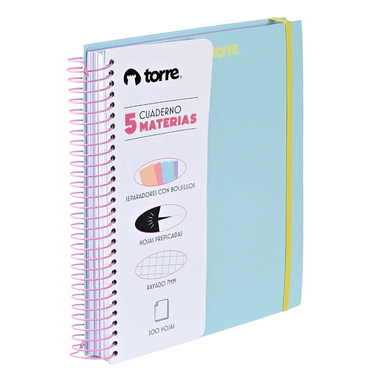 CUAD UNIV TORRE 200hj 7mm 5 MATERIAS MIXTO