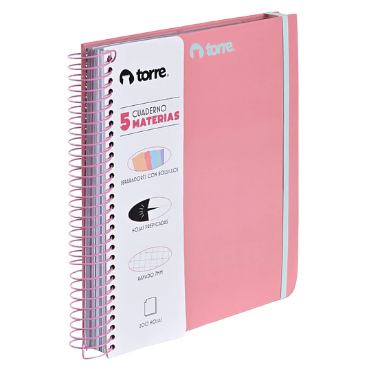 CUAD UNIV TORRE 200hj 7mm 5 MATERIAS MIXTO