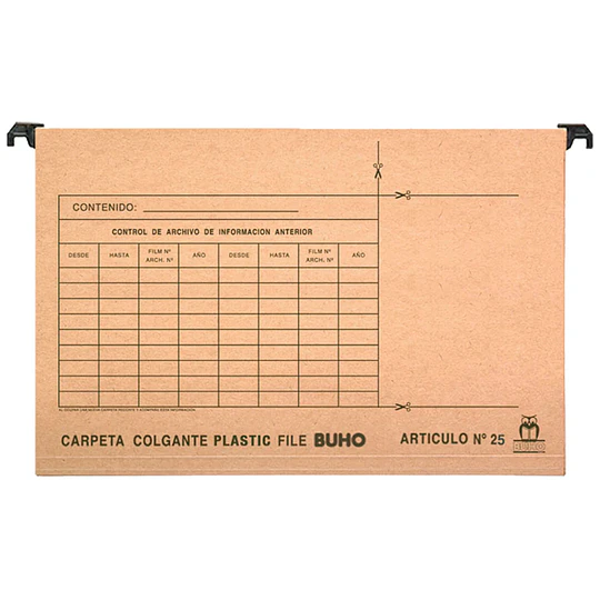 CARPETA COLGANTE METAL/PLASTIC. #27 BUHO