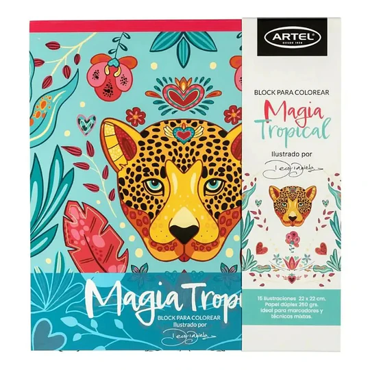 BLOCK P/COLOREAR TROPICAL 20x25 250gr 15hj ARTEL