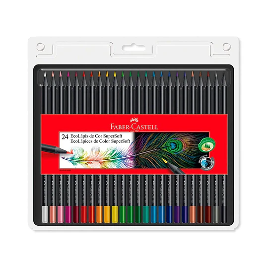 LAPICES COLORES 24 col. FABER SUPERSOFT
