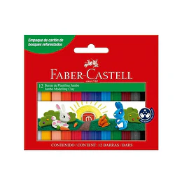 PLASTICINA FABER 12 COLORES JUMBO