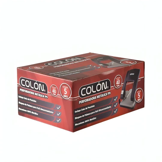 PERFORADOR COLON P9 NEGRO (40 hojas)