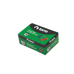 PUSH PINS JUMBO COL. SURTIDOS 100 unid. TORRE