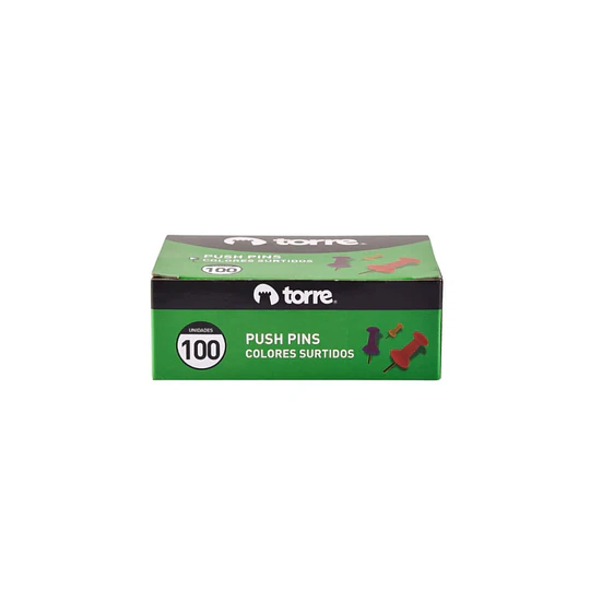 PUSH PINS JUMBO COL. SURTIDOS 100 unid. TORRE