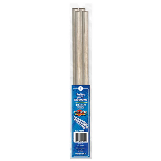 PALITO MAQUETA REDONDO 6mm 50cm 4 un PROARTE