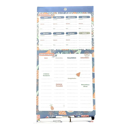 MENU SEMANAL MAGNETO 30hj 15x30 + LAPIZ ASCOTT