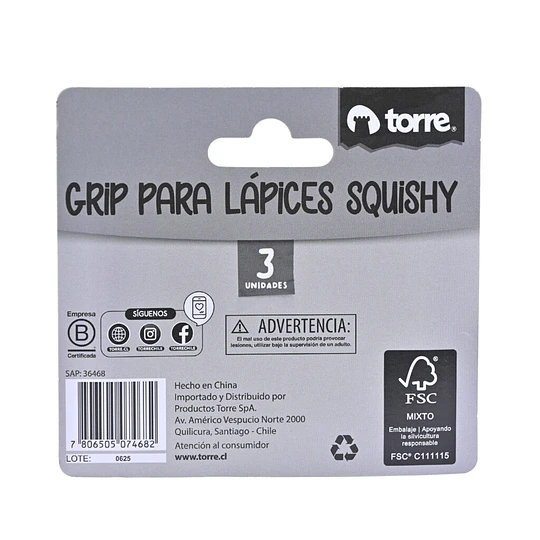GRIP ADAPTADOR LAPIZ SQUISHY 3un TORRE