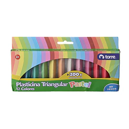 PLASTICINA 12 col TRIANGULAR PASTEL TORRE