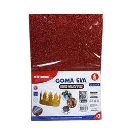 GOMA EVA GLITTER 20x30 6 un MOTARRO