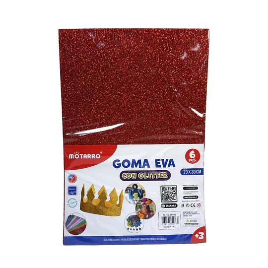 GOMA EVA GLITTER 20x30 6 un MOTARRO
