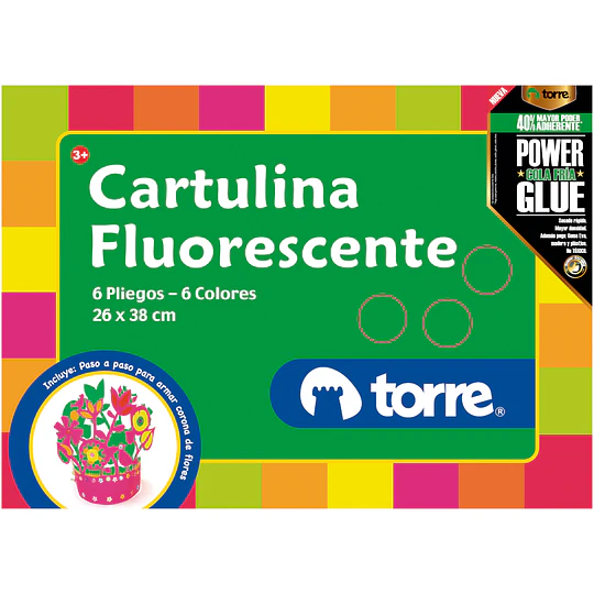 CARPETA CARTULINA FLUORESCENTE TORRE IMAGIA 