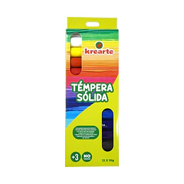 TEMPERA SOLIDA 12 COLORES KREARTE