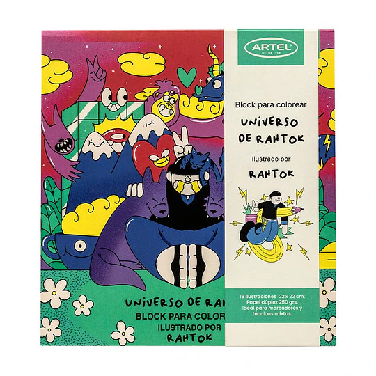 BLOCK P/COLOREAR UNIVERSO RAHTOK 350g 22x22 ARTEL