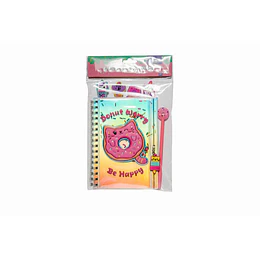 SET LIBRETA KITTY DONUT + BOLIGRAFO DONUT ARTEL
