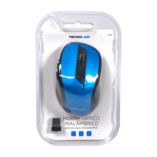 MOUSE OPTICO INALAMBRICO TL523 TECNOLAB AZUL