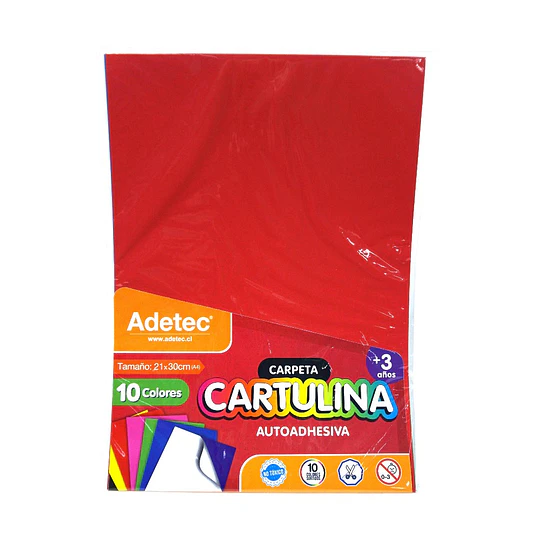 CARPETA CARTULINA ADHESIVA A4 10 hj ADETEC