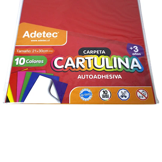 CARPETA CARTULINA ADHESIVA A4 10 hj ADETEC