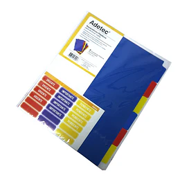 SEPARADOR CARTA 6 POSIC VINILICO ADETEC