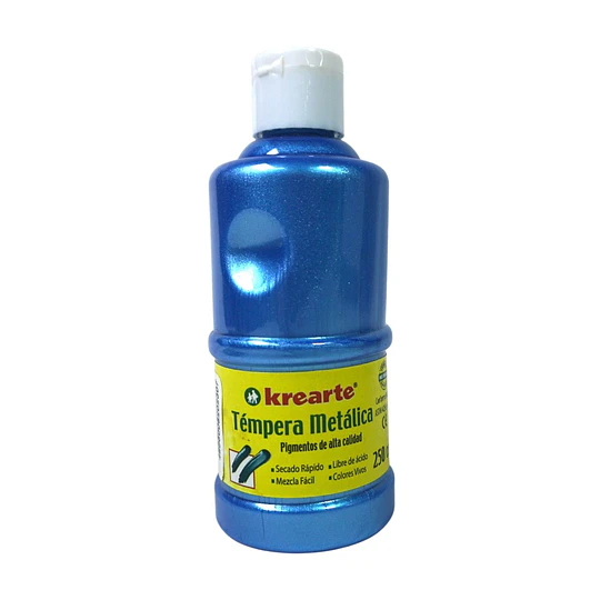 TEMPERA METALICA 250cc AZUL KREARTE