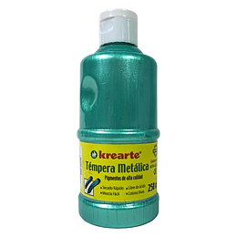 TEMPERA METALICA 250cc VERDE KREARTE