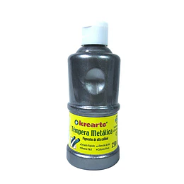 TEMPERA METALICA 250cc PLATA KREARTE