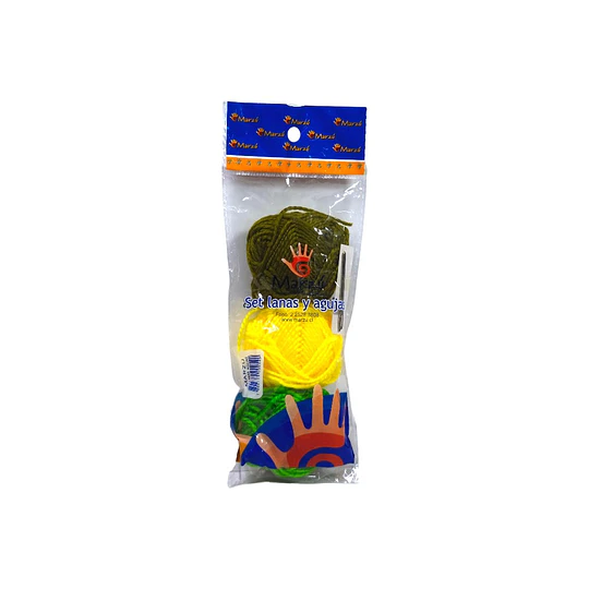 OVILLO LANA 3 COL. + 2 AGUJAS ESCOLAR MARZU