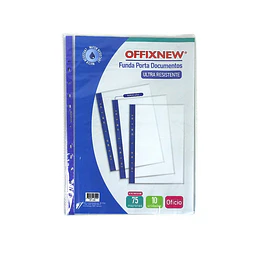 FUNDA OFICIO BORDE AZUL BOLSA 10 un OFFIX
