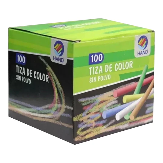 TIZA COLOR CAJA 100 UNID. HAND