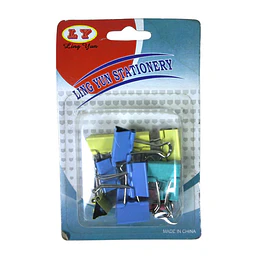 BLISTER C/12 DOBLE CLIP 20 mm COLORES