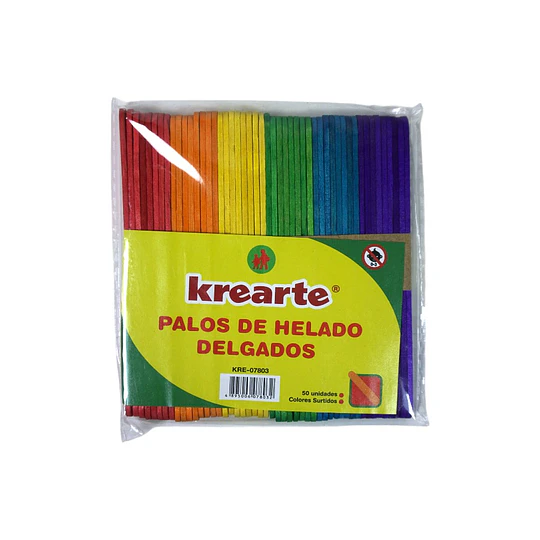PALO DE HELADO DELGADO COLOR 50 un KREARTE