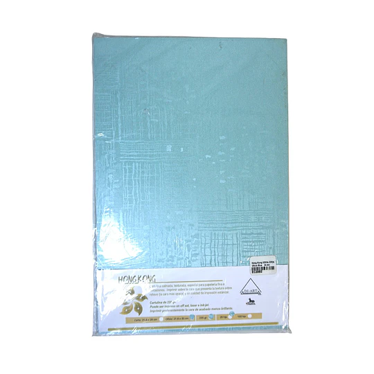 CARTULINA HONGKONG 220gr OFICIO 25hj AZUL