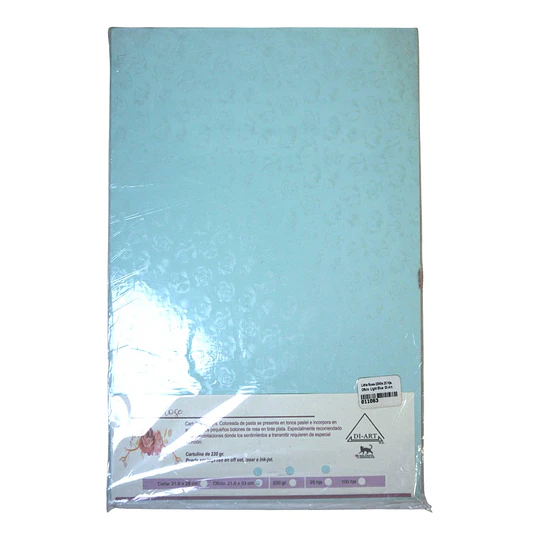 CARTULINA LITTLE ROSE 220gr OFICIO 25hj CELESTE