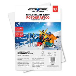 PAPEL FOTOGRAFICO GLOSSY 100hj 180gr. PACIFIC COLO