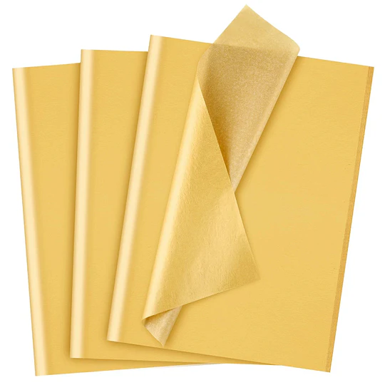 SET PAPEL SEDA DORADO (5 pliegos)   