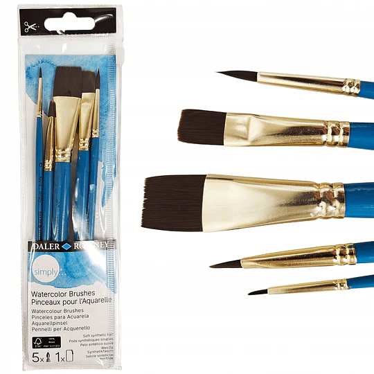 PINCEL P/ACUARELA SIMPLY SET 5 un D&R