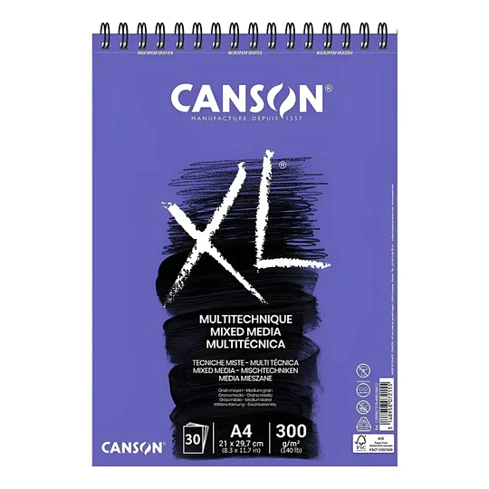 CROQUERA A4 30 hj 300 gm MIX MEDIA CANSON