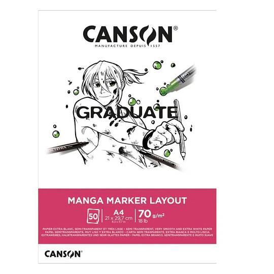 ARTBOOK A4 70gr 50hj MANGA GRADUATE CANSON