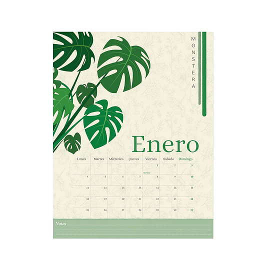 CALENDARIO PARED UNISEX 30x40 MENSUAL ASCOTT