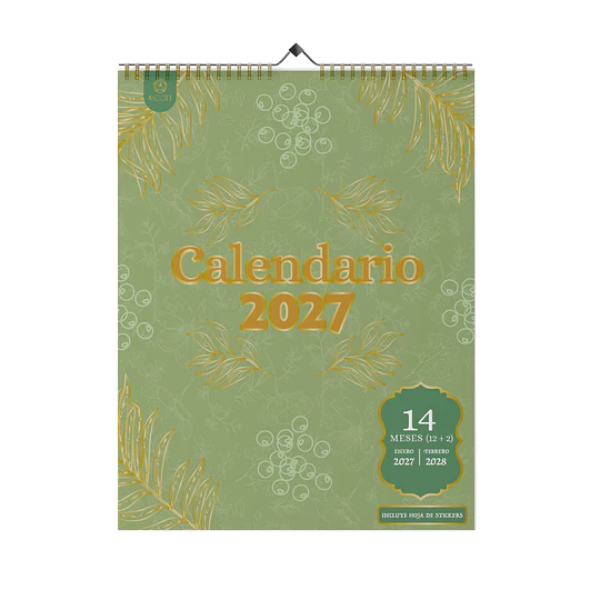 CALENDARIO PARED UNISEX 30x40 MENSUAL ASCOTT