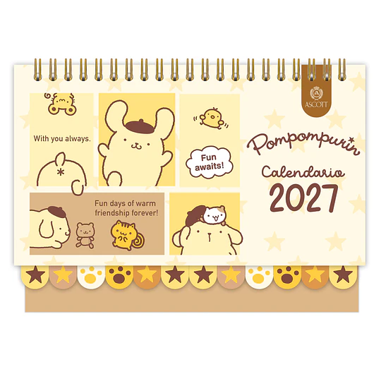 CALENDARIO ESCRITORIO POMPOMPURIN MENSUAL ASCOTT