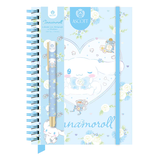 LIBRETA CINNAMONROLL 60hj LINEA + BOLIGRAFO ASCOTT