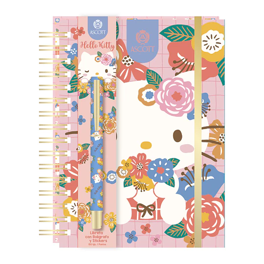 LIBRETA HELLO KITTY 60hj PTOS + BOLIGRAFO ASCOTT