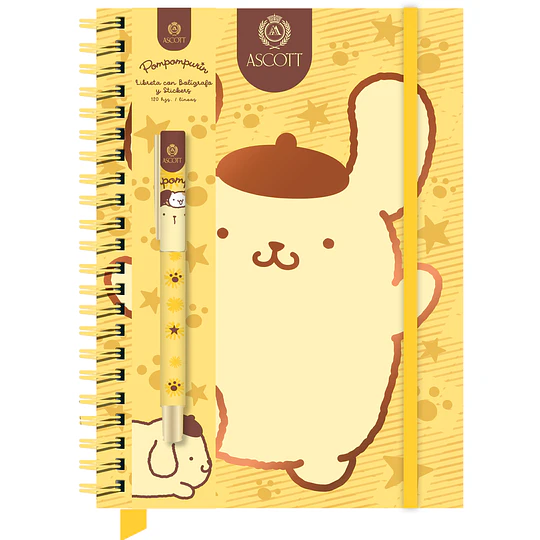 LIBRETA POMPOMPURIN 60hj LINEA + BOLIGRAFO ASCOTT