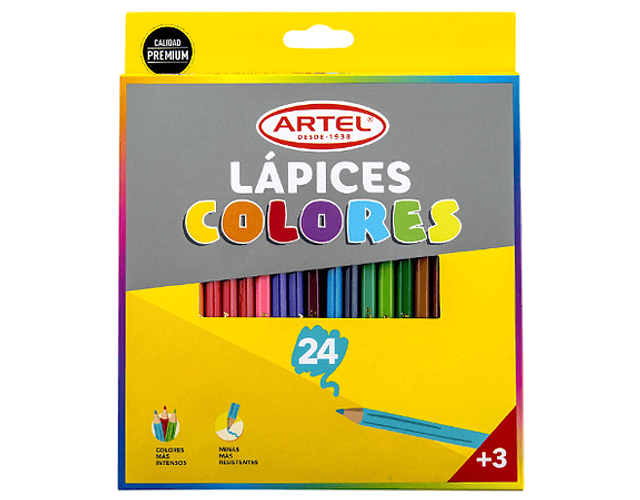 LAPICES 24 COLORES LARGOS ARTEL