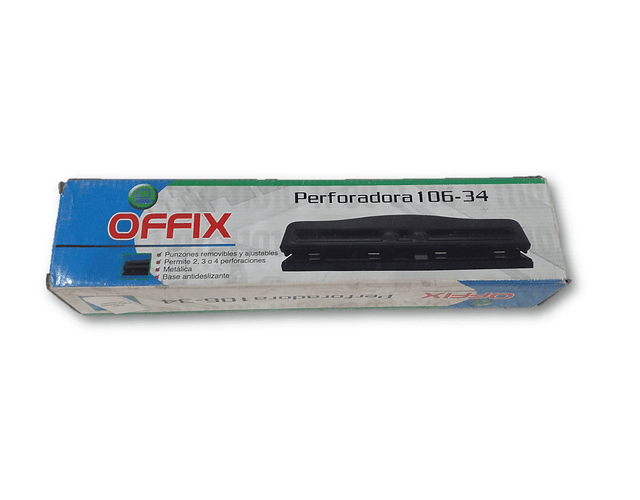 PERFORADORA METALICA 3 Y 4 PERFORACIONES 106-34 NEGRA OFFIX