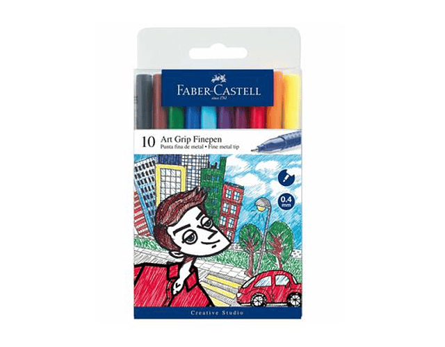 LAPIZ GRIP FINEPEN X 10 COLORES FABER CASTELL